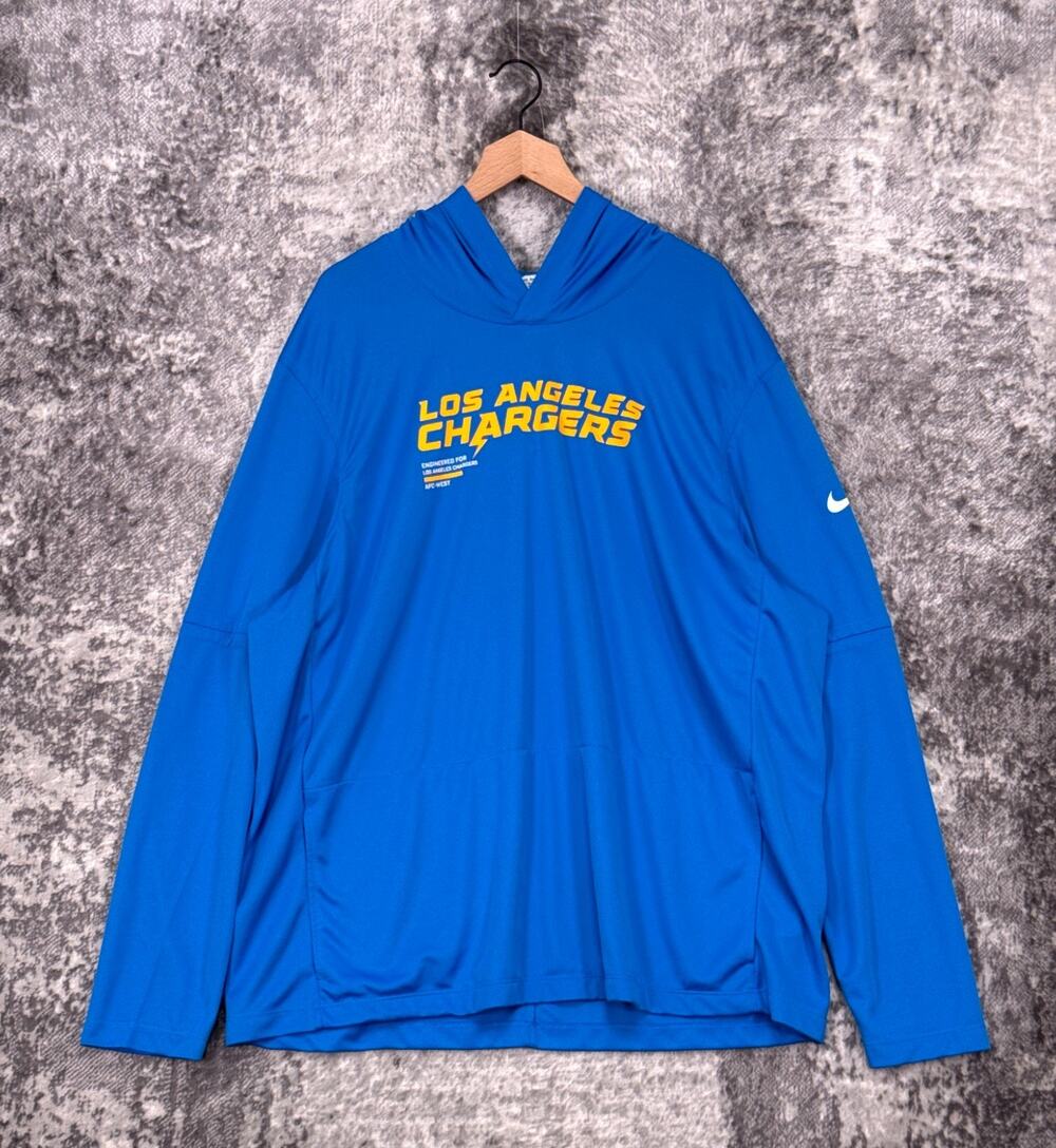 Nike Hoodie 3XL Mens Los Angeles Chargers Blue Player Issued Dri Fit
